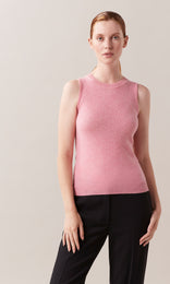 Altair 70% Wool 30% Cashmere round neck sleeveless knitted top