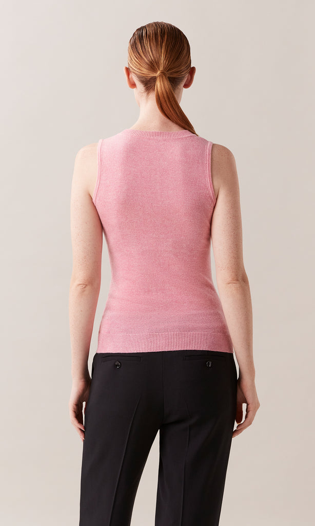 Altair 70% Wool 30% Cashmere round neck sleeveless knitted top