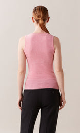 Altair 70% Wool 30% Cashmere round neck sleeveless knitted top